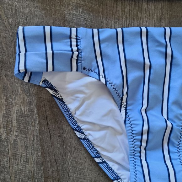 Draper James X Helen Jon Convertible Tankini Blue Stripe Women's Size XS NEW - Picture 2 of 11